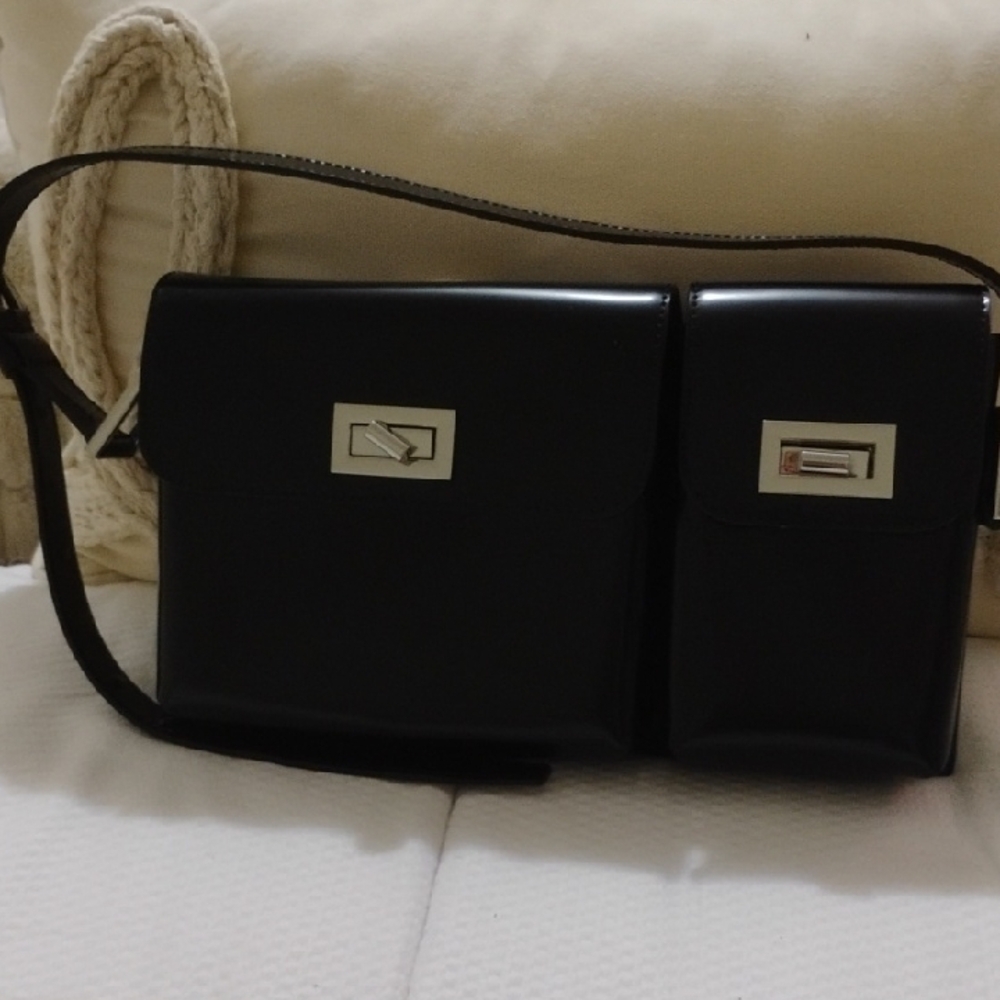 By Far Black Patent Leather shoulder Bag Comes With dust Bag Excellent Condition